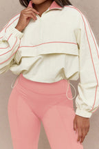 Drawstring Waist Nylon Top & Yoga Pants Activewear Set Lavish Daily