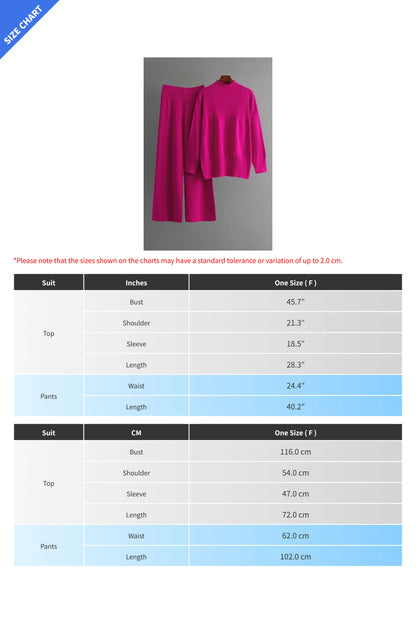 Loose Knit Top and Wide Leg Pants Set Lavish Daily