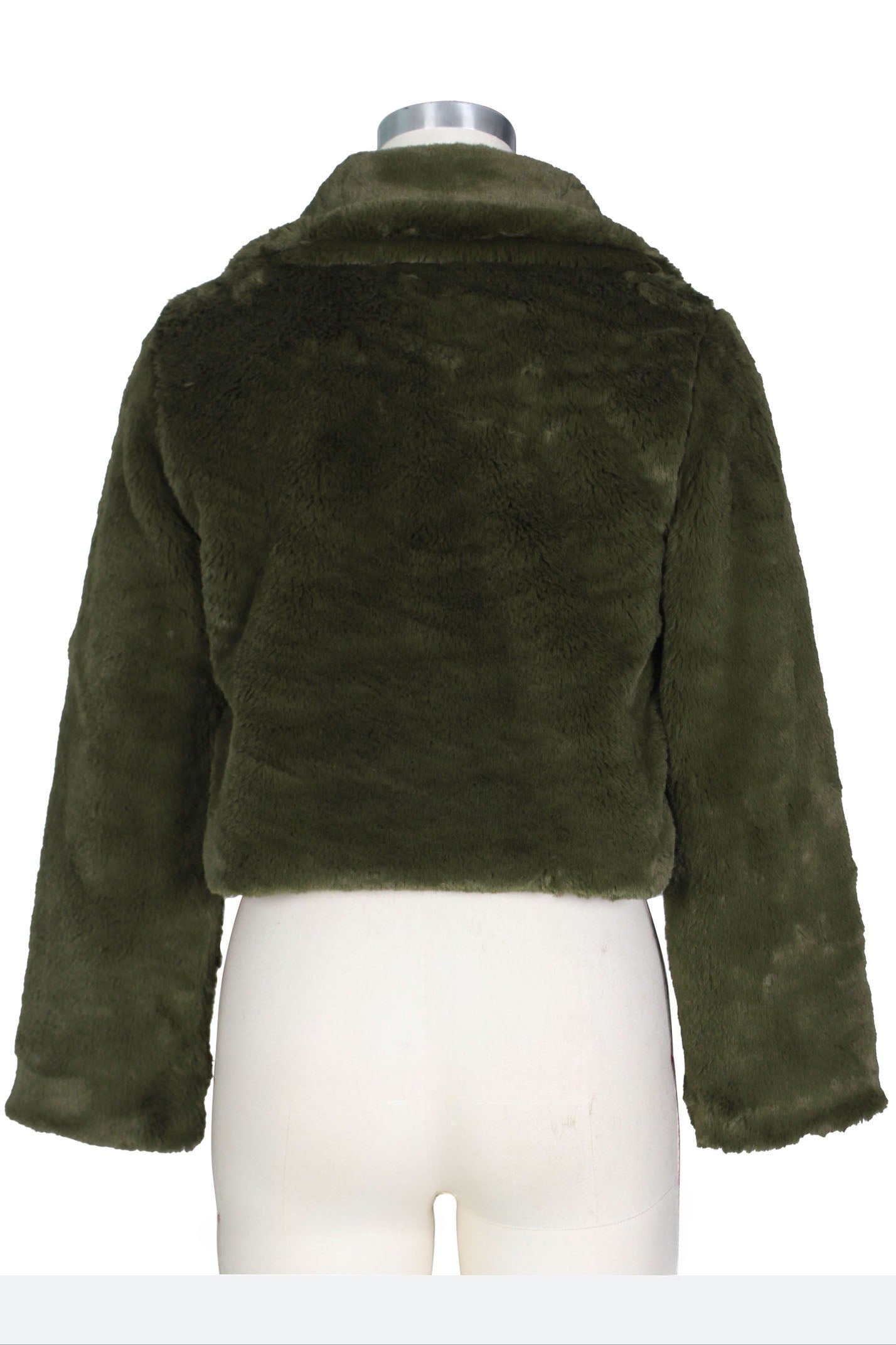 Faux Leather Lapel Short Jacket Lavish Daily