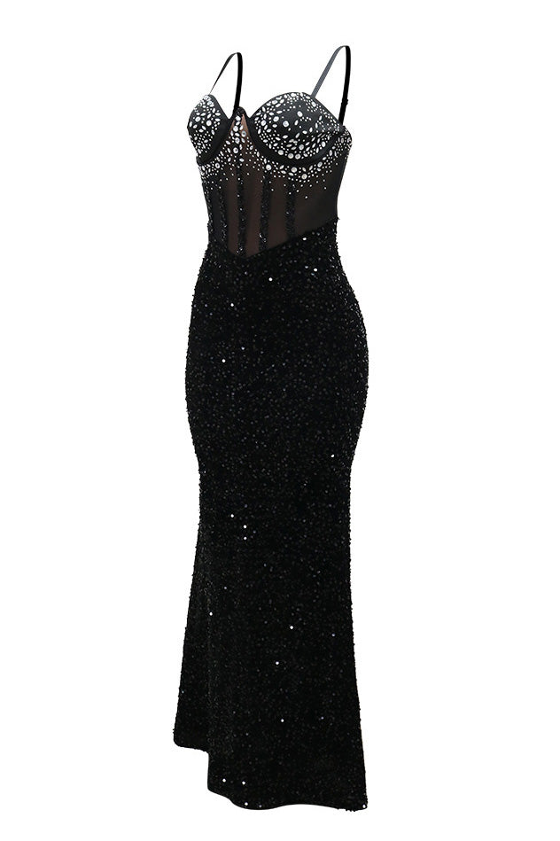 Velvet Sequin Party Dress Lavish Daily