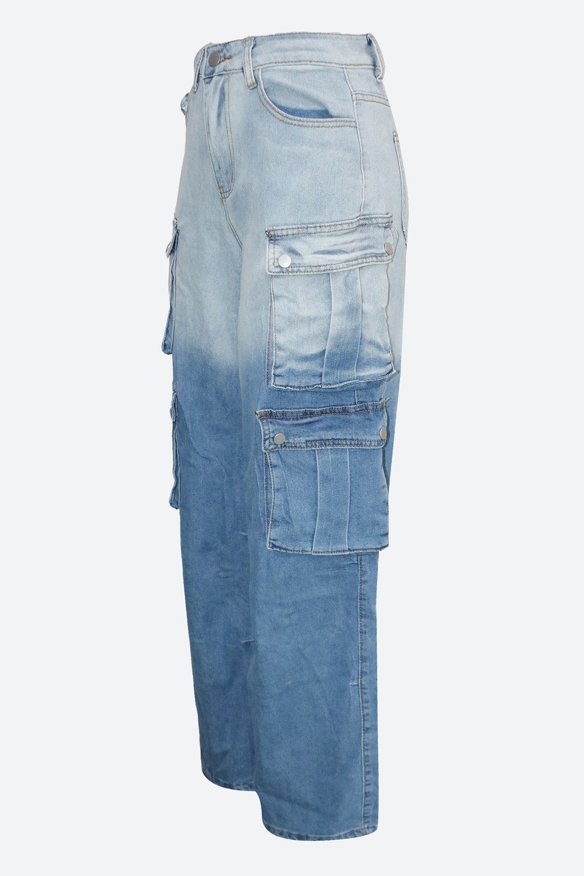 Casual Multi-Pocket Ombre Wide-Leg Jeans Lavish Daily