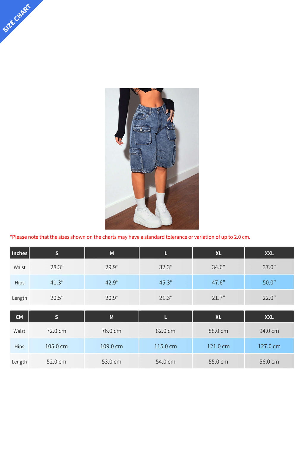 Knee-Length Casual Multi-Pocket Jeans Lavish Daily