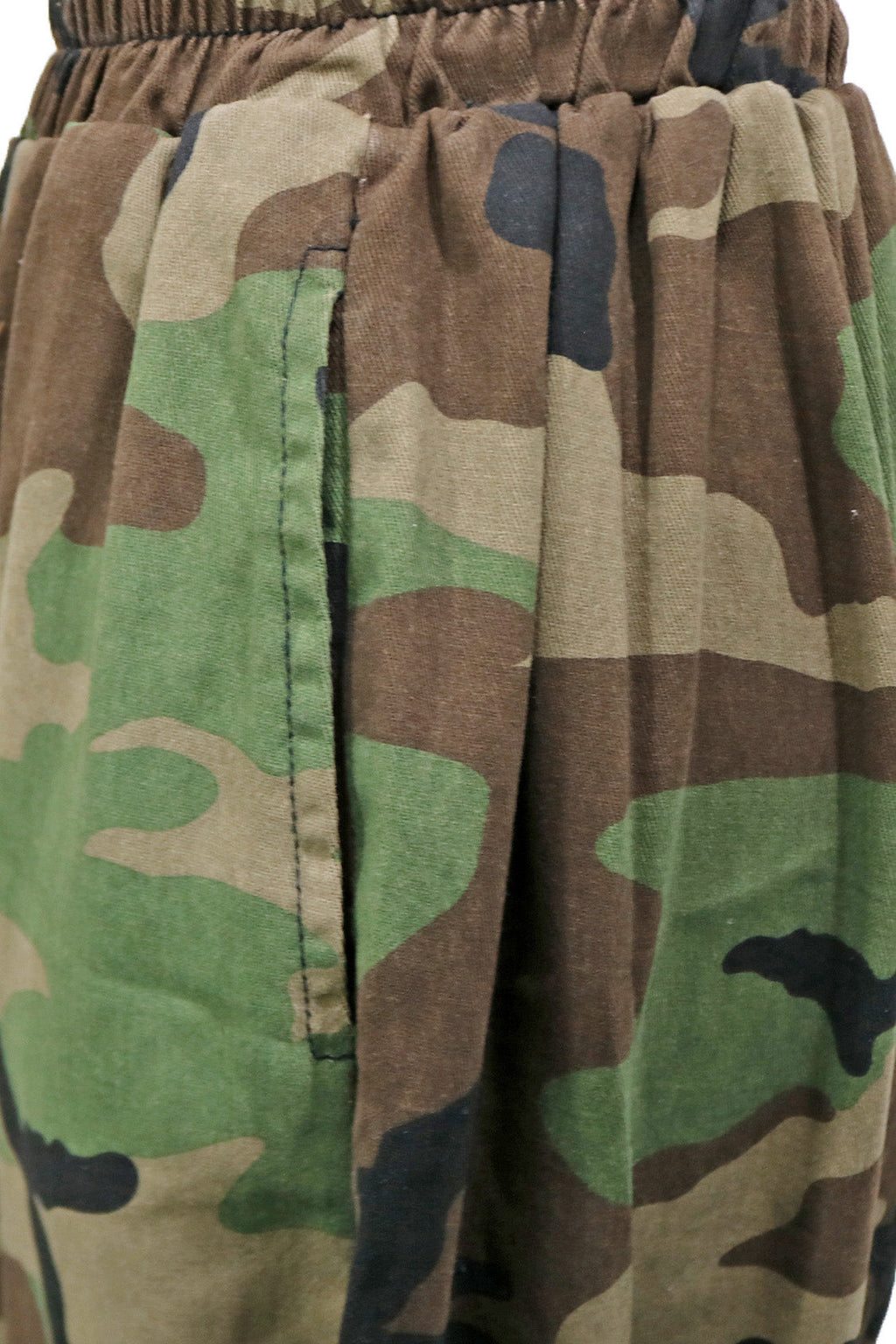 Camo Print Elastic Waist Capri Jeans Lavish Daily