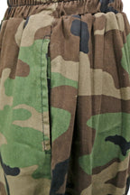 Camo Print Elastic Waist Capri Jeans Lavish Daily