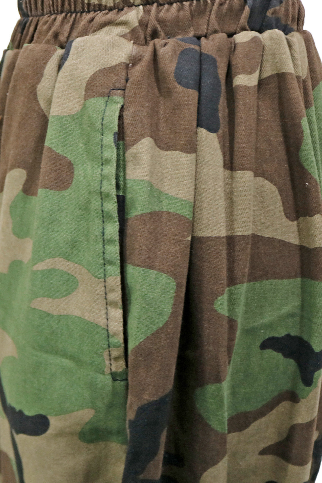 Camo Print Elastic Waist Capri Jeans Lavish Daily