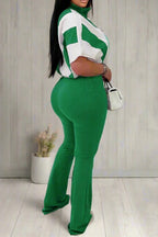 Elastic Waist Colorblock Sport 2-Piece Set Lavish Daily