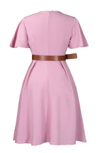 V-Neck Flare Sleeve Casual A-Line Dress Lavish Daily