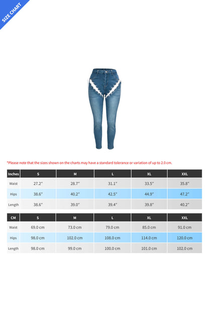 High-Rise Front & Back Lace-Up Cutout Jeans Lavish Daily
