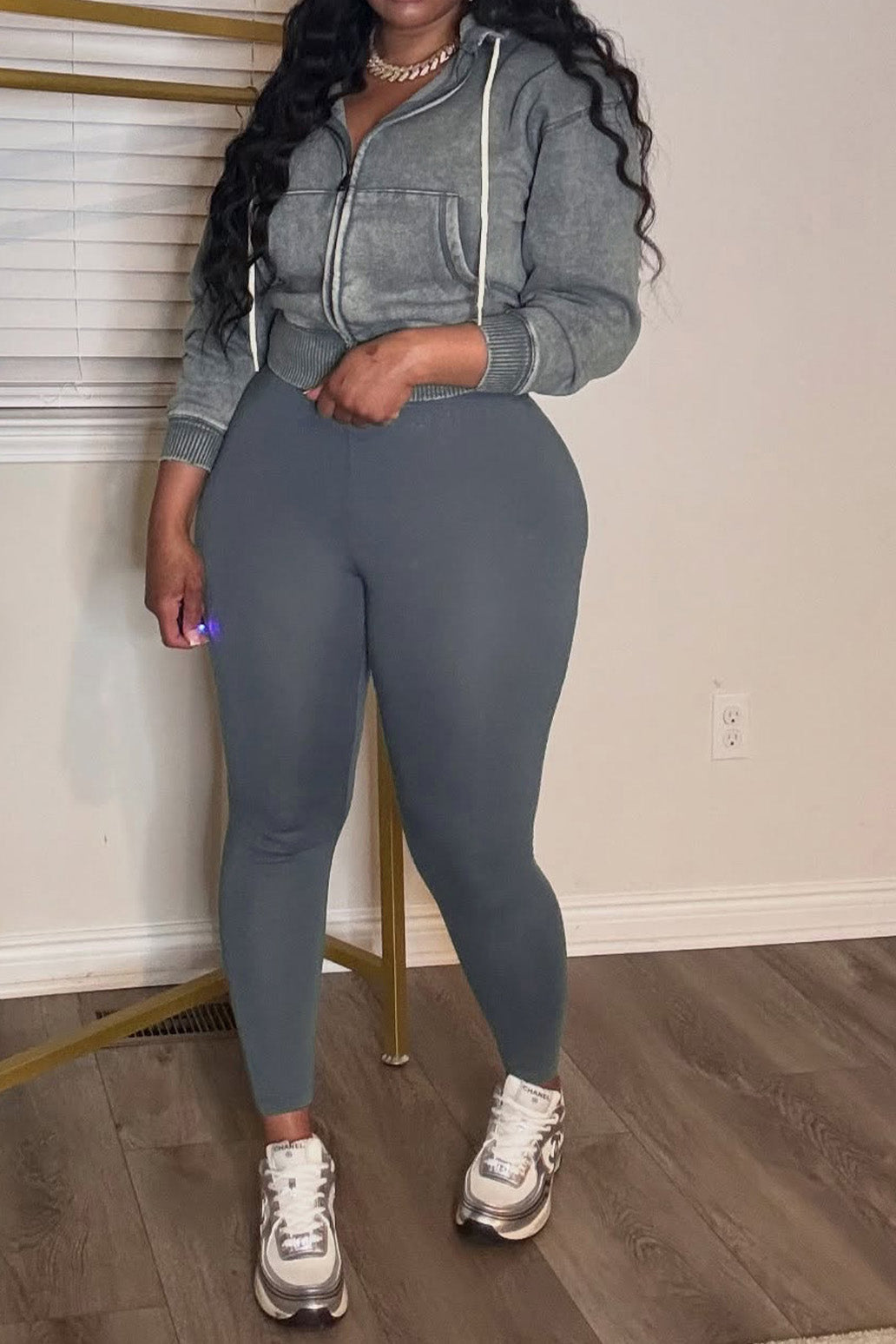 Washed Fleece Hoodie and Yoga Pants Set Lavish Daily