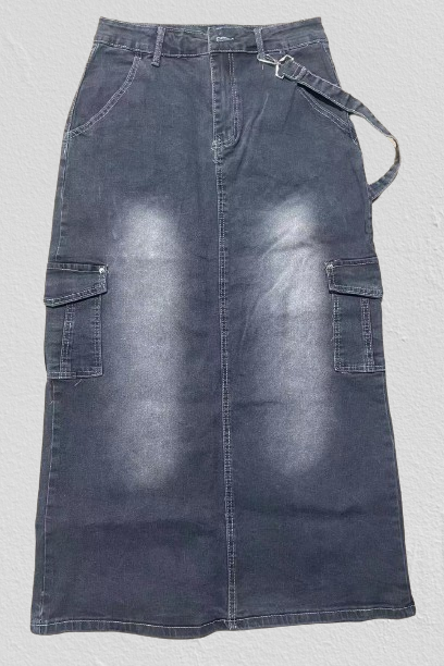 Pocket Maxi Denim Skirts Lavish Daily