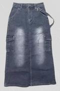 Pocket Maxi Denim Skirts Lavish Daily