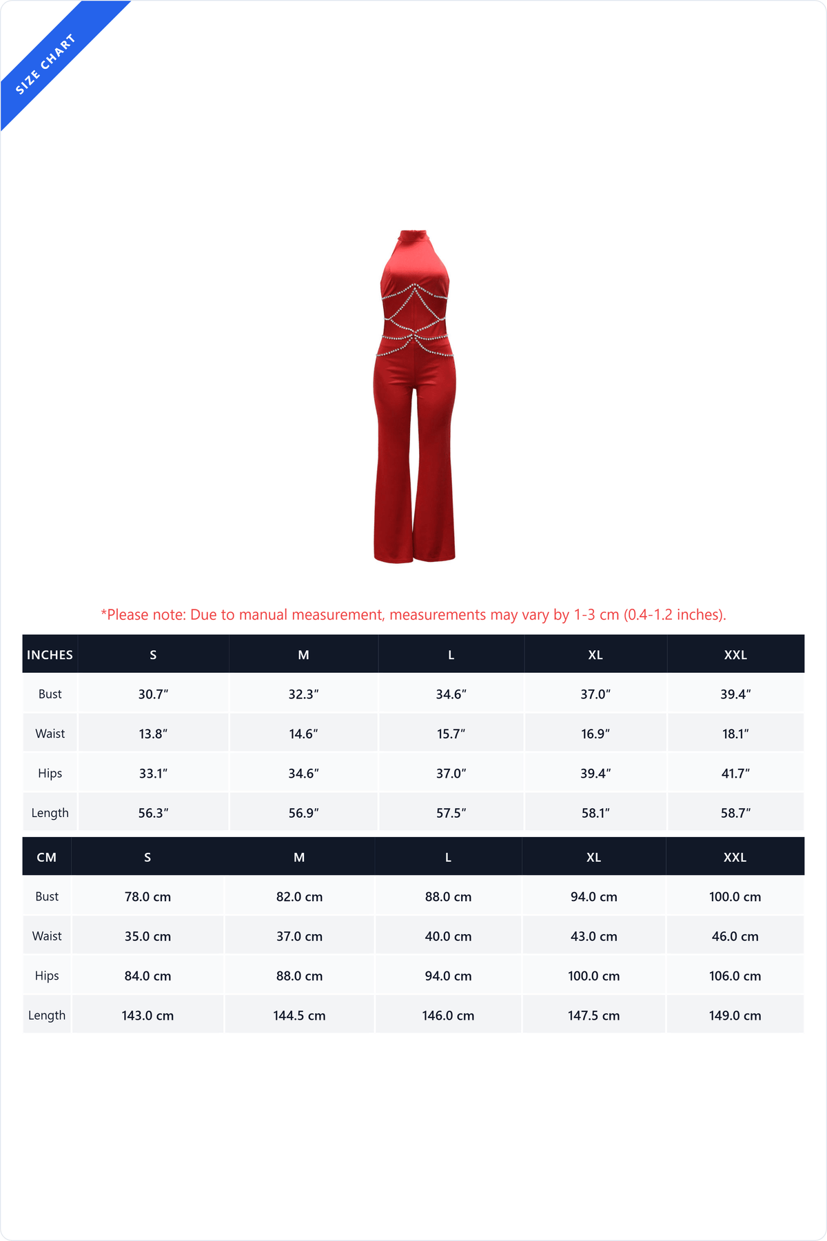 Halter Rhinestone Chain Cutout Flared Jumpsuit Lavish Daily
