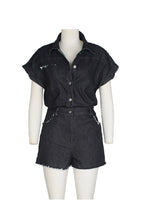 Denim Washed Distressed Romper Lavish Daily