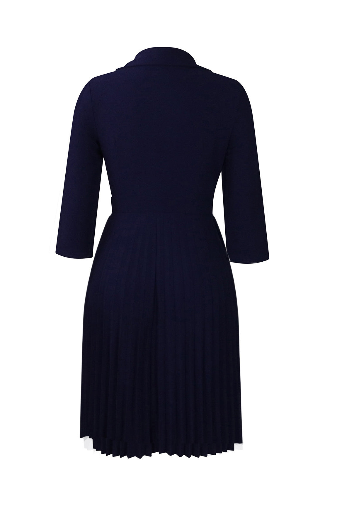 Pleated Blazer Collar Dress Lavish Daily