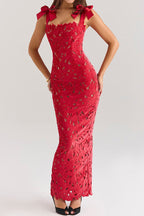 Sleeveless Lace Backless Maxi Dress Lavish Daily