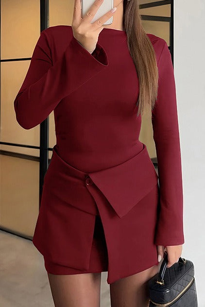Asymmetric Button Waist 2-Piece Set Lavish Daily