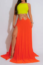 Sexy Tie-Back Open Back High Slit Dress Lavish Daily