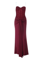 Off Shoulder Lace Up Pleated Maxi Dress Lavish Daily