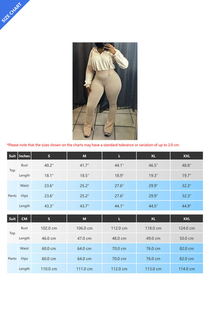 Textured Hooded Top & Flared Pants Set Lavish Daily