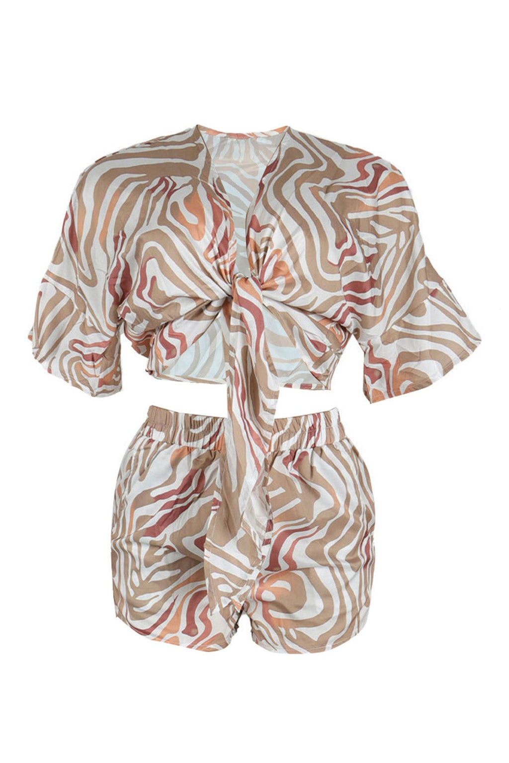 Printed Batwing Sleeve Loose Two-Piece Set Lavish Daily