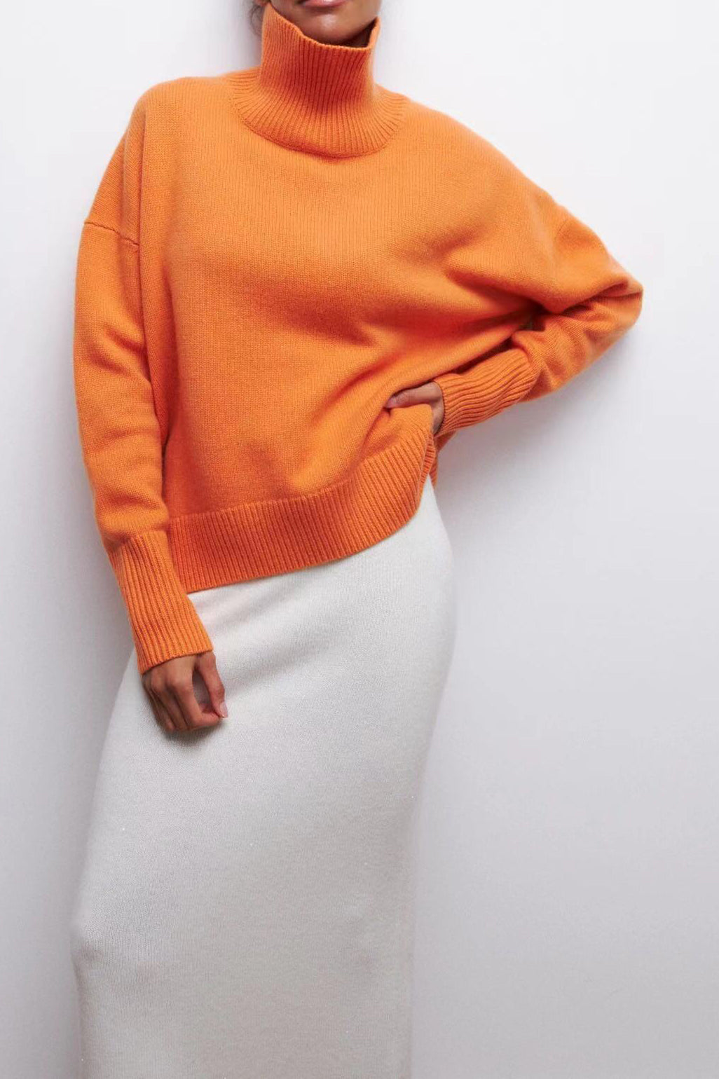 Oversized Knitted Turtleneck Sweater Lavish Daily