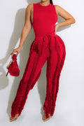 Fringe Pants Sleeveless Casual Two Piece Set Lavish Daily