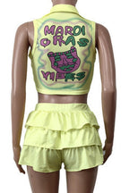 Stretch Ruffled Shorts 2pc Set Lavish Daily