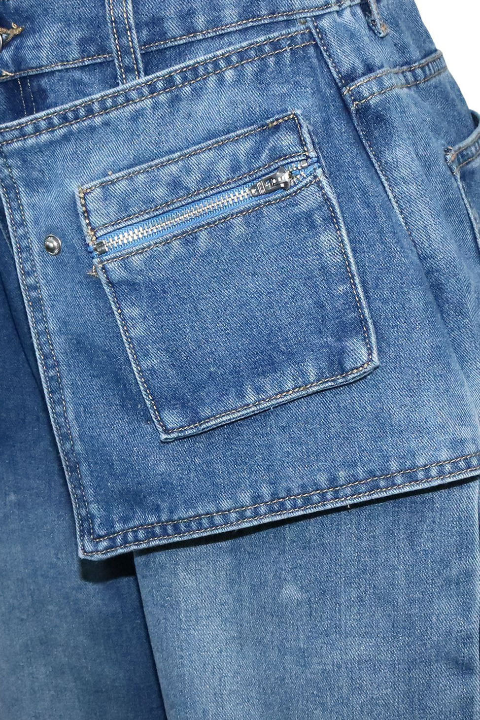 Deconstructed Wide Leg Denim Pants Lavish Daily