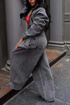 Vintage Washed Denim Two Piece Set Lavish Daily