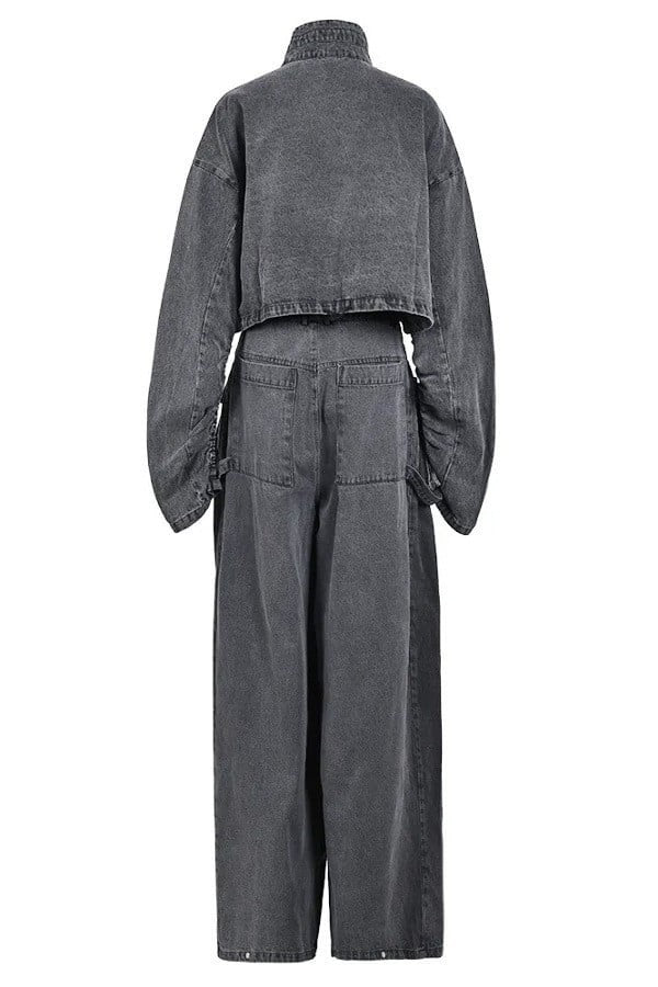 Vintage Washed Denim Two Piece Set Lavish Daily