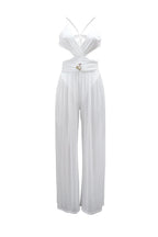 V-Neck Backless Sheer Jumpsuit Lavish Daily