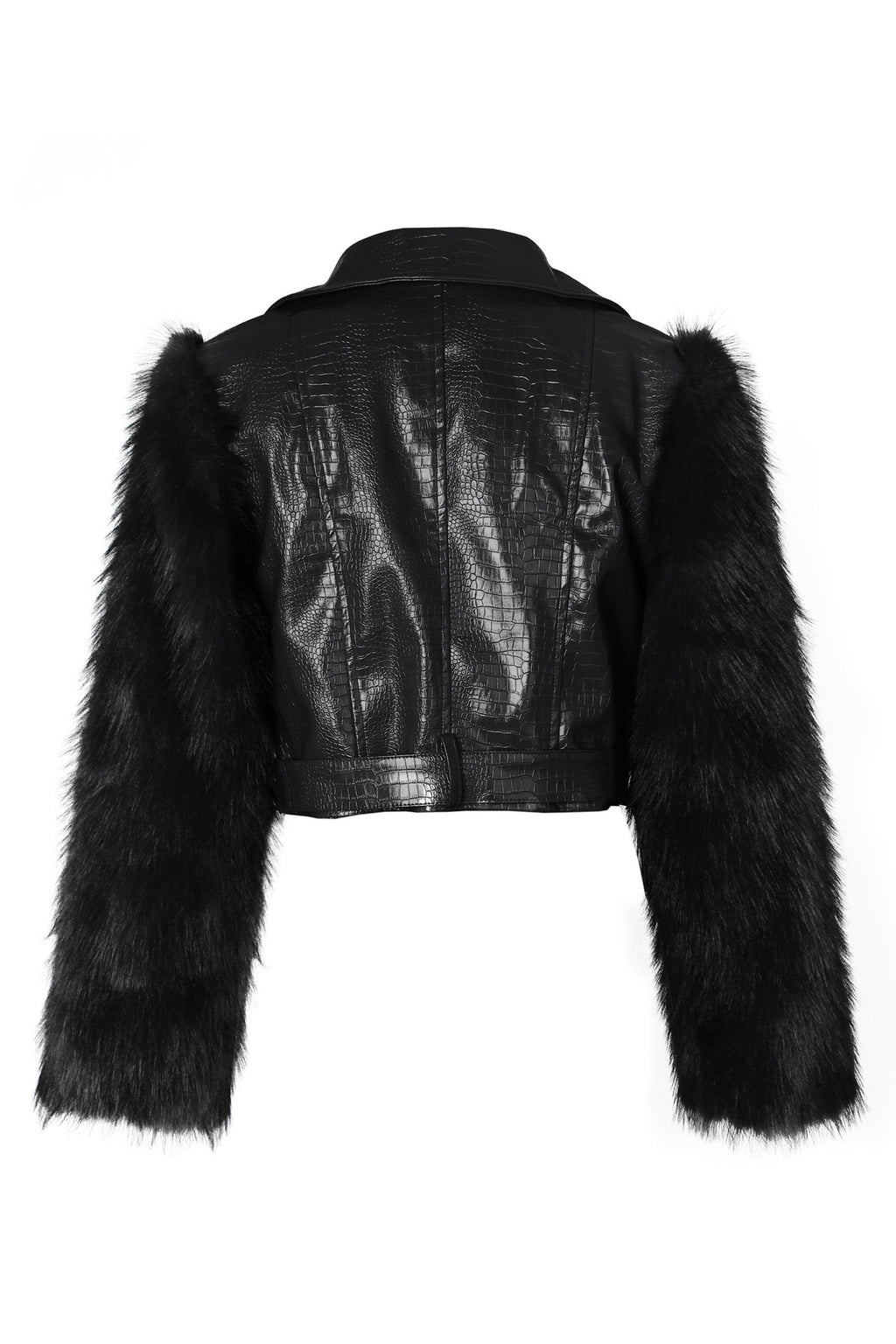 Faux Fur Trim Faux Leather Jacket Lavish Daily