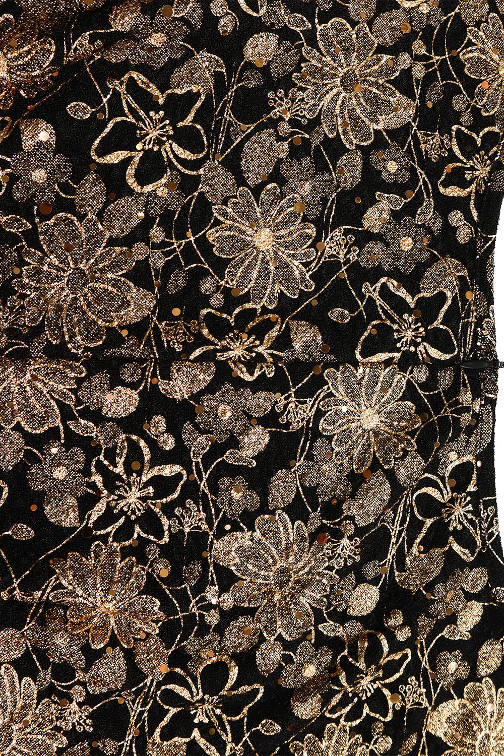 Floral Print Hot Stamping Golden Side Slit Dress Lavish Daily