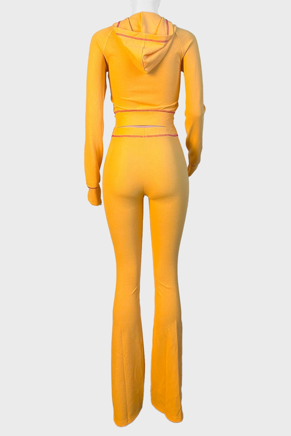 Waffle Sleeve Raglan Hooded Suit Lavish Daily