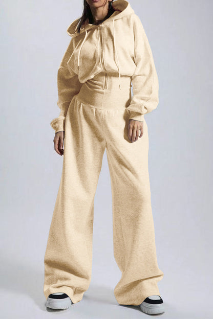 Hooded Drawstring Wide Leg Jumpsuit Lavish Daily