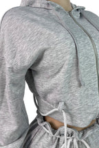 Drawstring Hoodie & Wide Leg Pants Set LavishDaily