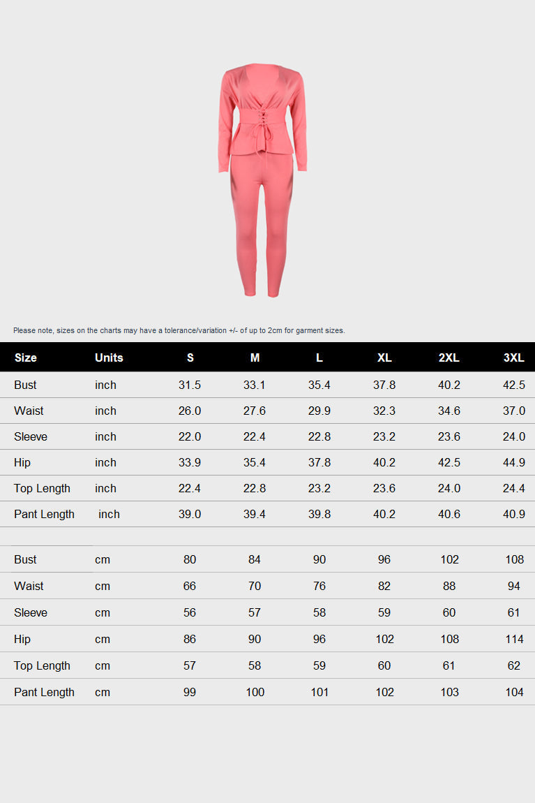 Deep V Neck Long Sleeve Two Pieces Lavish Daily