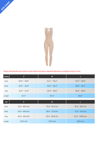 Sleeveless Polka Dot Bodycon Jumpsuit Lavish Daily