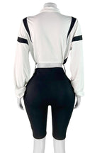 Long Sleeve Zipper Stretch High-waisted Short Set Lavish Daily