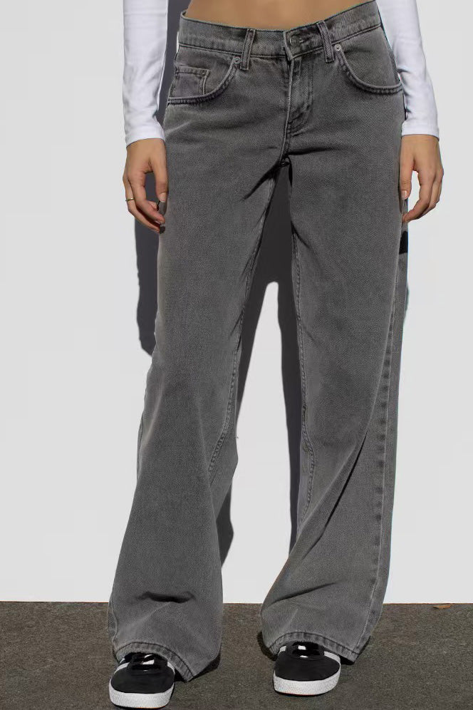 Vintage High Waist Loose Straight Wide Jeans Lavish Daily