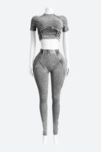 Ribbed Fabric Washed Set Lavish Daily