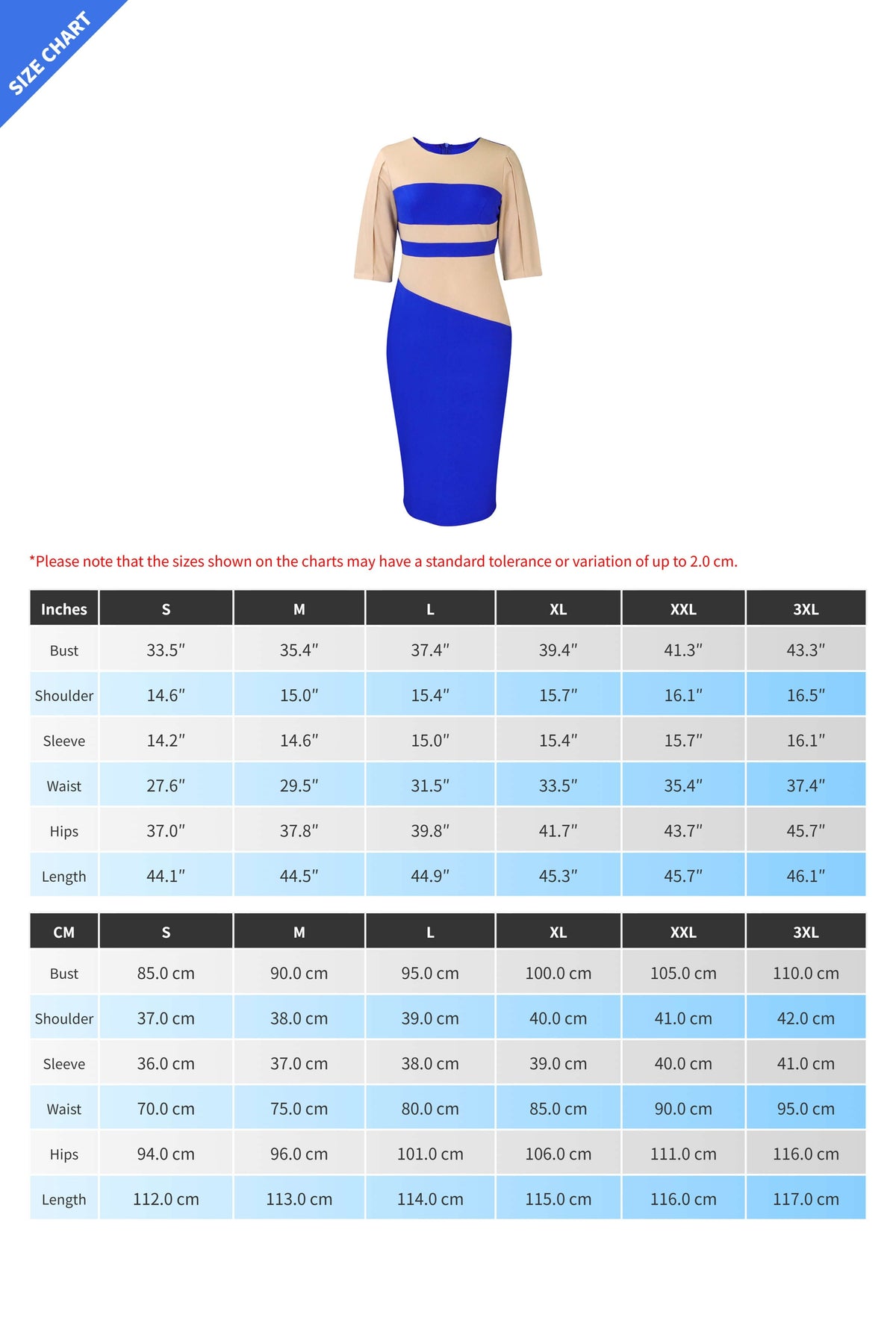 Plus Size 3/4 Sleeve Color Block Bodycon Dress Lavish Daily