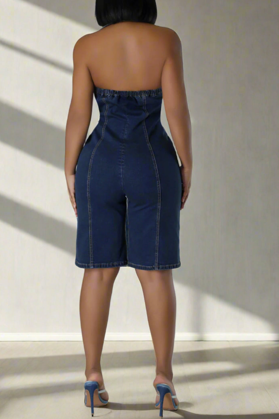 Sleeveless Denim Romper Lavish Daily