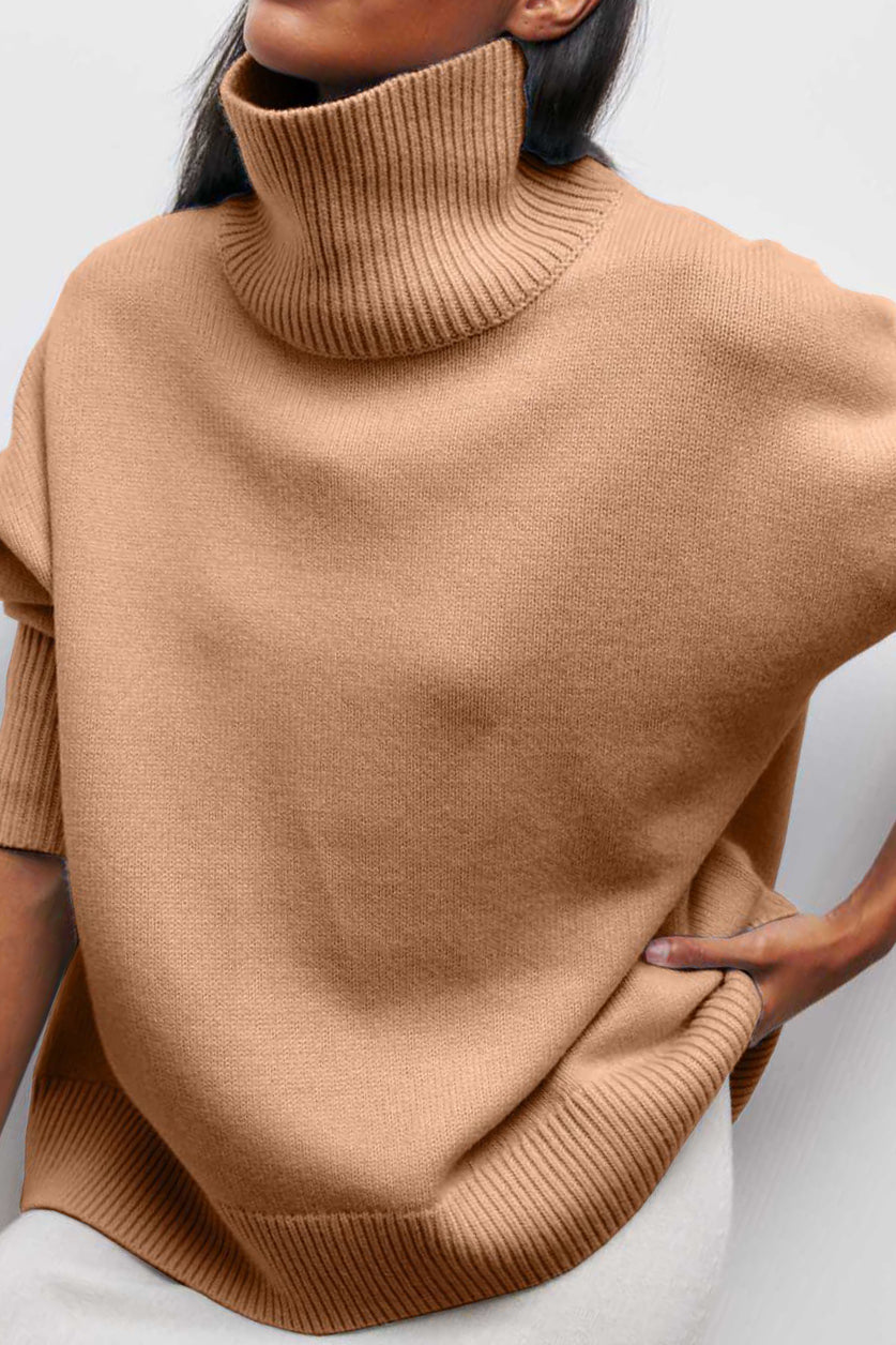 Oversized Knitted Turtleneck Sweater Lavish Daily