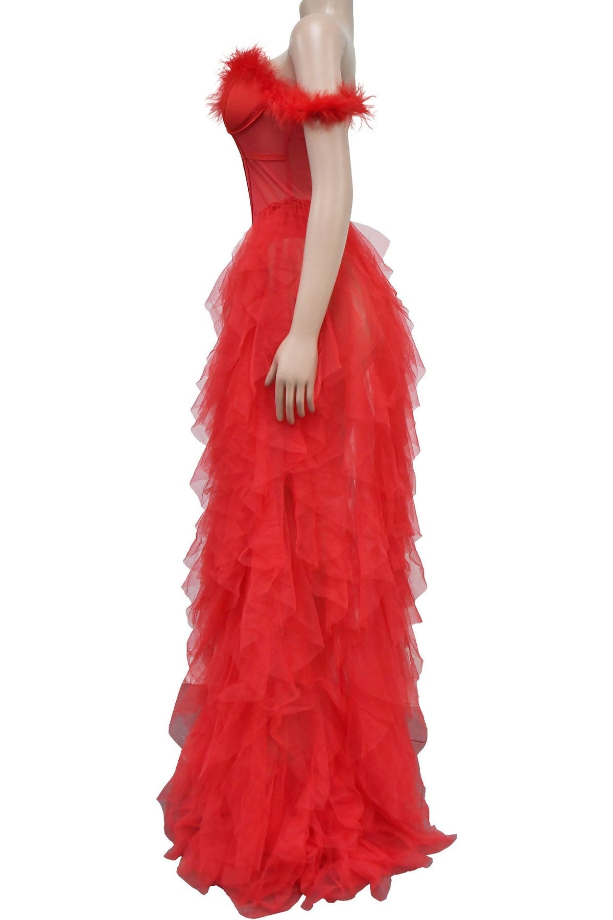 Strapless Corset Tulle Maxi Dress Lavish Daily