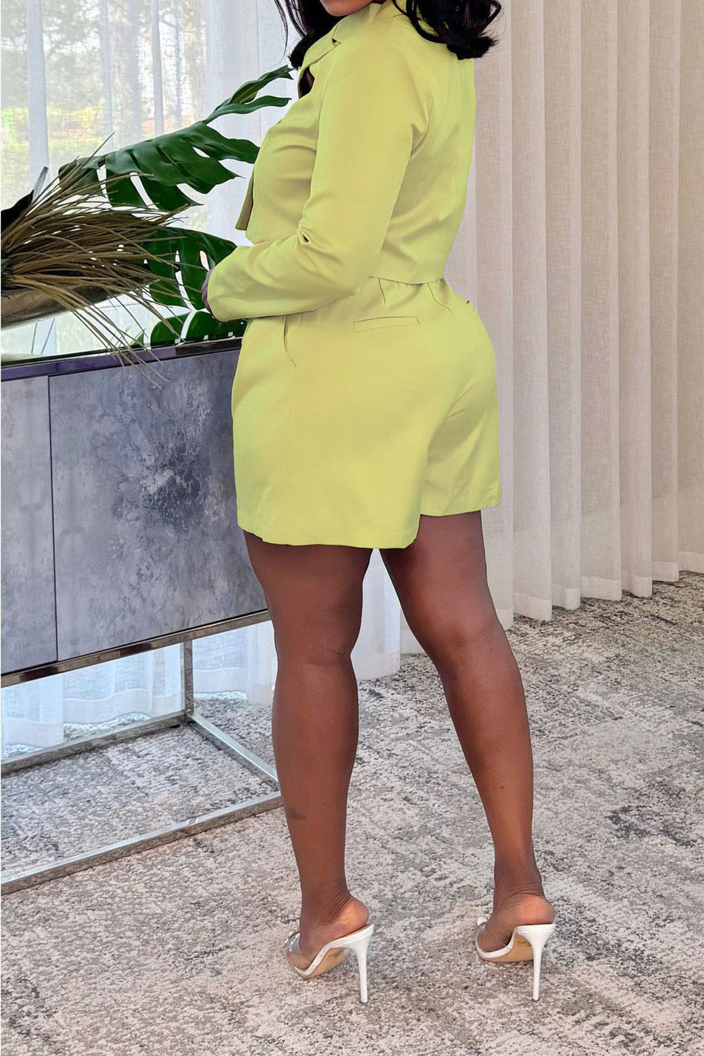 Elegant Blazer Long Sleeve Shorts Set Lavish Daily