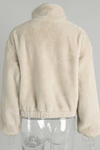 Faux Fur Zipper Crop Jacket Lavish Daily