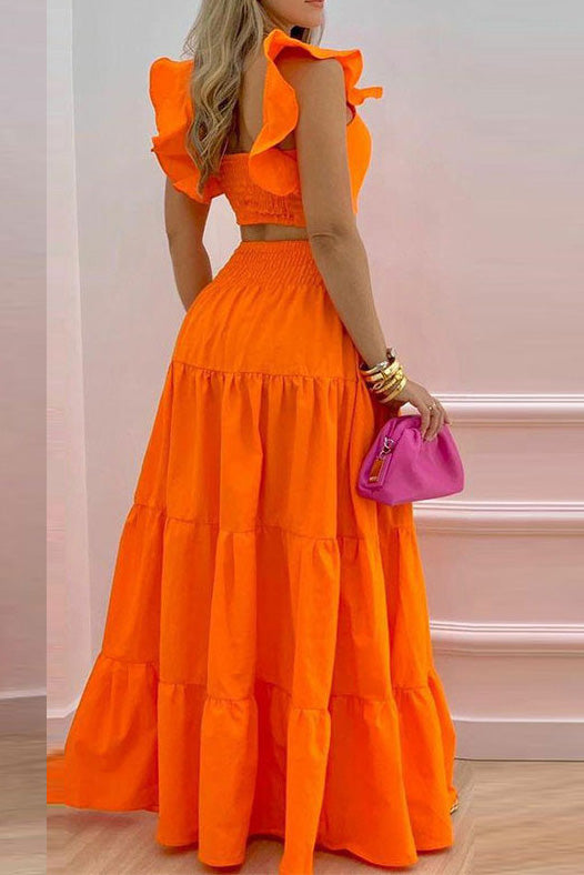 Cami Crop Top with High Waist Skirt Set Lavish Daily