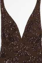 Halterneck Sequin Maxi Dress Lavish Daily