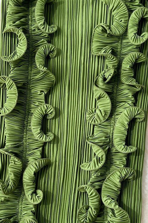 Ruffle 3D Floral V Neck Midi Dress LavishDaily